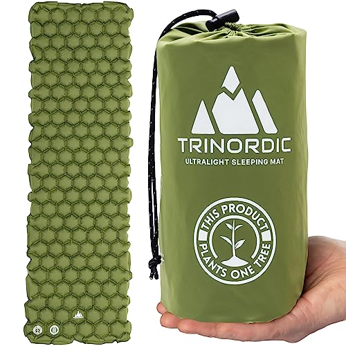 TRINORDIC 550g Ultraleichte Aufblasbare Isomatte – Kleines Packmaß, Ideal für Wandern & Bikepacking