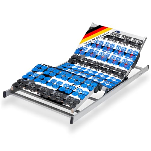 CubeSleep 7-Zonen Motor-Lattenrost Cloud KF Tellerrahmen | Kopf- und Fußteil elektrisch verstellbar | Made In Germany | GS Zertifiziert – geprüfte Sicherheit (100 x 200 cm)