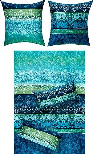 Erwin Müller Bettwäsche Flanell blau Größe 240x220 cm (40x80 cm)