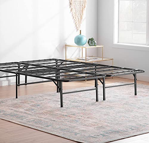 Linenspa Metallbett mit Lattenrost – Klappbett – 33 cm Stauraum unter Bettgestell – Montage in 5 Minuten – Bett 140x200 cm, Schwarz