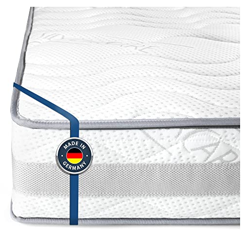 BMM Matratze 140x200cm Komfort 23 H2 medium/Kaltschaummatratze Öko-Tex Zertifiziert/orthopädische 7 Zonen Matratze Höhe 23cm / Matratzen produziert in Deutschland