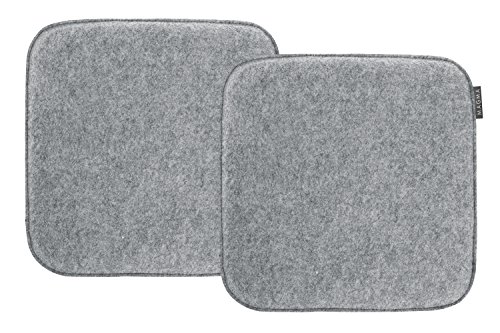 MAGMA AVARO Stuhlkissen/Sitzkissen für Indoor und Outdoor, Öko-Tex Siegel, waschbar bis 30°C, 1 Stück, 35x35cm, Grau