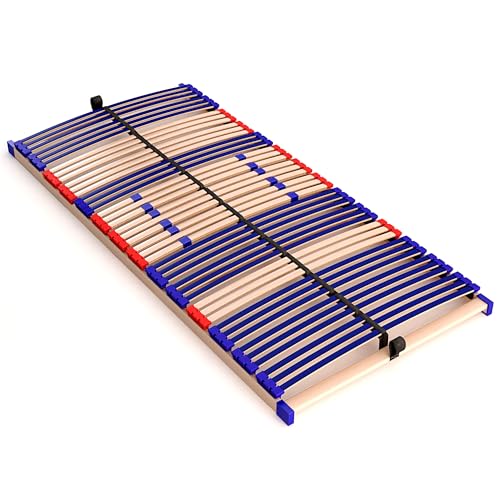 stabiler Lattenrost 100% BUCHE Lattenrahmen - nicht verstellbar, starr - SCHULTERFRÄSUNG, 7 Zonen, 42 Federleisten, Härte-Regulierung, Mittelgurt - FIX SLEEP BEST 42® unmontiert (120x200cm)