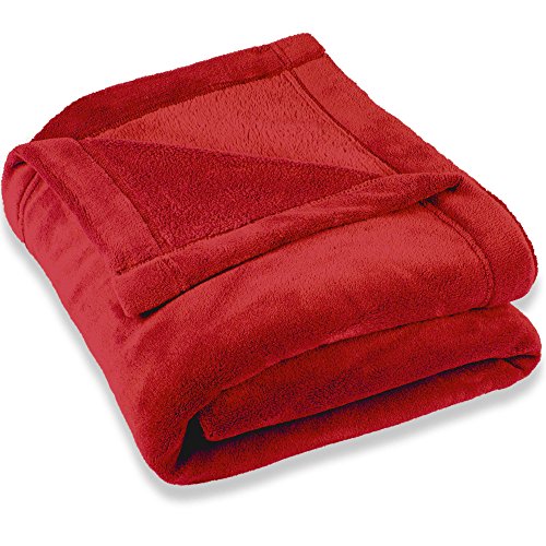 CelinaTex Flauschige Kuscheldecke 150 x 200 cm rot Decke Sofa warm Wohndecke weich Mikrofaser Fleece Oeko-TEX Montreal