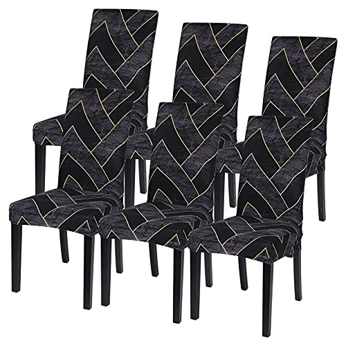 Vertvie Stuhlhussen 4er/6er Set Stuhlbezug Stretch Stuhlkissen Stuhlüberzug Moderne Husse Dekoration Protector Cover für Esszimmer Hochzeit Hotel Party Restaurant Dekor