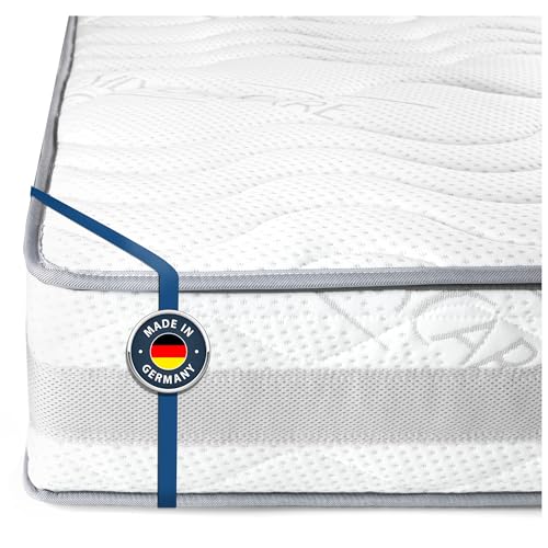 BMM Matratze 90x220cm Komfort 23 H3 fest/Kaltschaummatratze Öko-Tex Zertifiziert/ergonomische 7 Zonen Matratze Höhe 23cm / Matratzen produziert in Deutschland