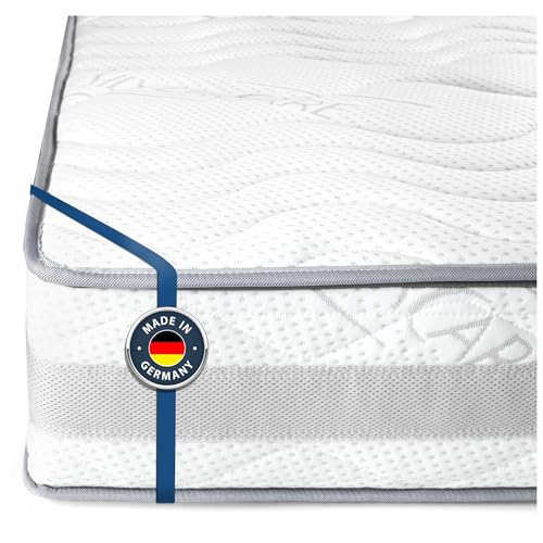 BMM Matratze 100x210cm Komfort 23 H3 fest/Kaltschaummatratze Öko-Tex Zertifiziert/ergonomische 7 Zonen Matratze Höhe 23cm / Matratzen produziert in Deutschland