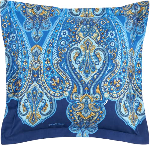 Bassetti RAGUSA Kissenhülle zu Bettwäsche aus 100% Baumwollsatin in der Farbe Blau B1, Maße: 40x40 cm - 9321919