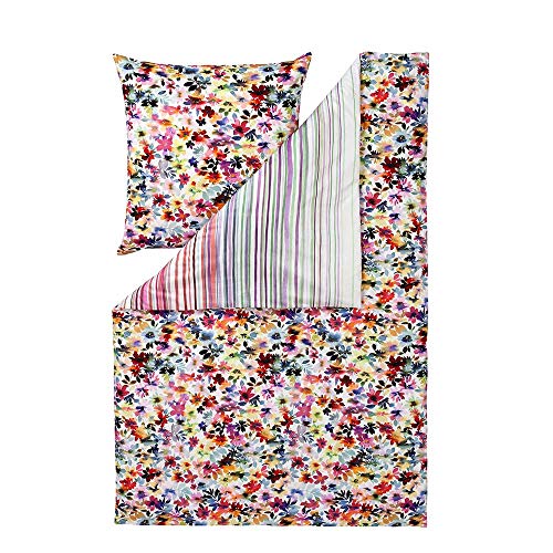 ESTELLA Mako-Satin Bettwäsche Daisy Multicolor 1 Bettbezug 155 x 220 cm + 1 Kissenbezug 80 x 80 cm