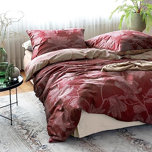 Irisette Mako-Satin Bettwäsche Glamour 8502 rot 1 Bettbezug 135 x 200 cm + 1 Kissenbezug 80 x 80 cm