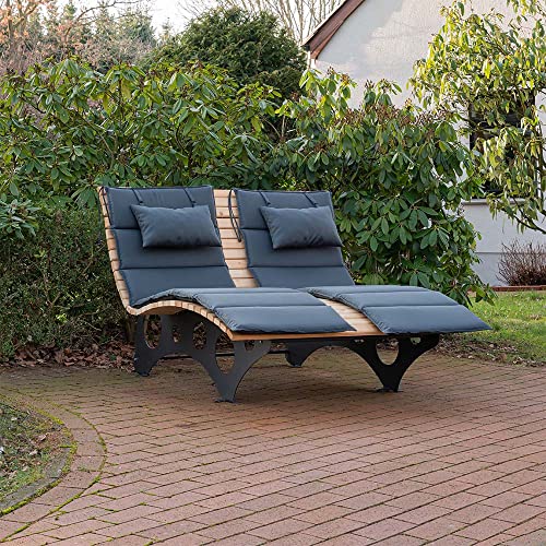 Home Deluxe - 2X Auflage für Wellenholzliege Taiga - Wasserabweisend, 190 x 67 x 4 cm I Waldsofa Liegenauflage