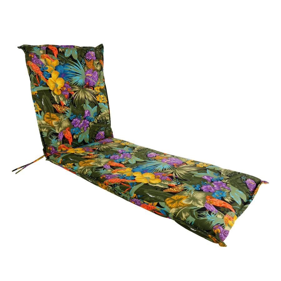 Spetebo Sonnenliegen Polsterauflage 195 x 60 cm - Amazonas - Universal Kissen für Gartenliegen - Liegestuhl Auflage Deckchair Liegekissen Liegenauflage mit bunten tropischen Blumen
