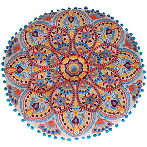 MARRAKESCH Sitzkissen Rund aus Baumwolle Inklusive Füllung ø 50cm Bodenkissen Hafsa als Orientalische Dekoration