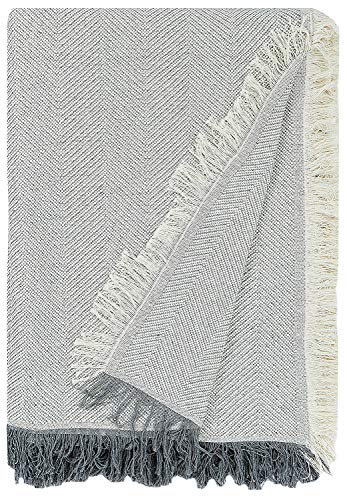 Martina Home Mehrzweck-Sofaüberwurf Espiga, Foulard, 80% Baumwolle, 20% Polyester, Grau, 300 x 260 cm