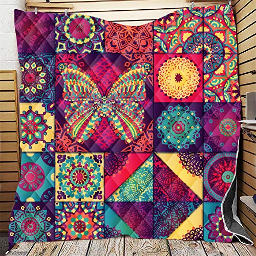 FANSU Tagesdecke Bettüberwurf Steppdecke Mikrofaser Doppelbett Einselbetten Tagesdecken Gesteppt Bettwäsche Sofaüberwurf Wohndecke Stepp Gesteppter Quilt (Schmetterling,150x200cm)