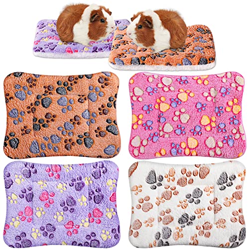 Hestya 4er Pack Ultraweiche Hundebetten Katzenkissen mit Süß Muster Wendbar Kleintier Fleece Bett Hund Käfig Unterlage Waschbar Verdickt Meerschweinchen Bett Matte (32 x 25 cm)